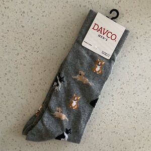 DAVCO Men's Cotton Dress Socks Dog Print | Shoe Size 6-12
